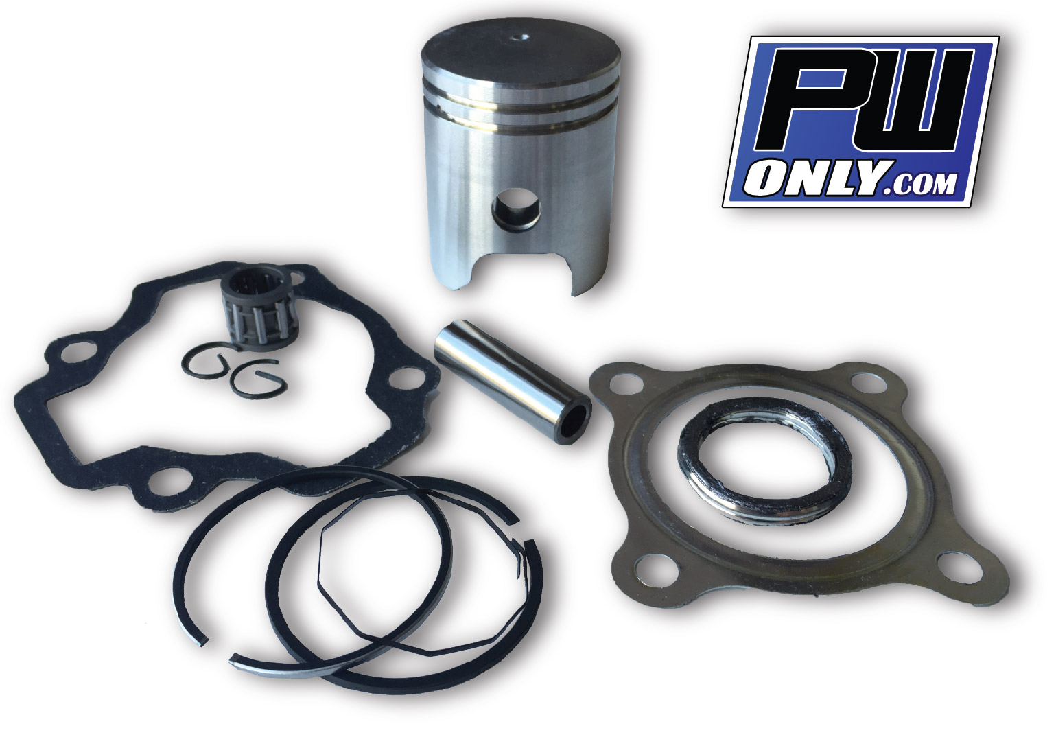 Flymotorparts Stock Cylinder FITS Yamaha PW 50 PW50 QT 50 QT50 Piston Ring Gasket Top End Set Kit New 