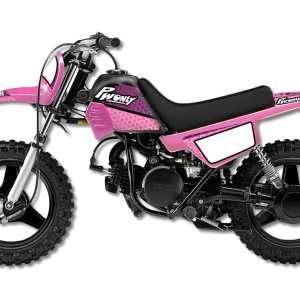 Pink PW50 Plastic Kit with Graphics, Black Seat and Black Fuel Tank - Image 4